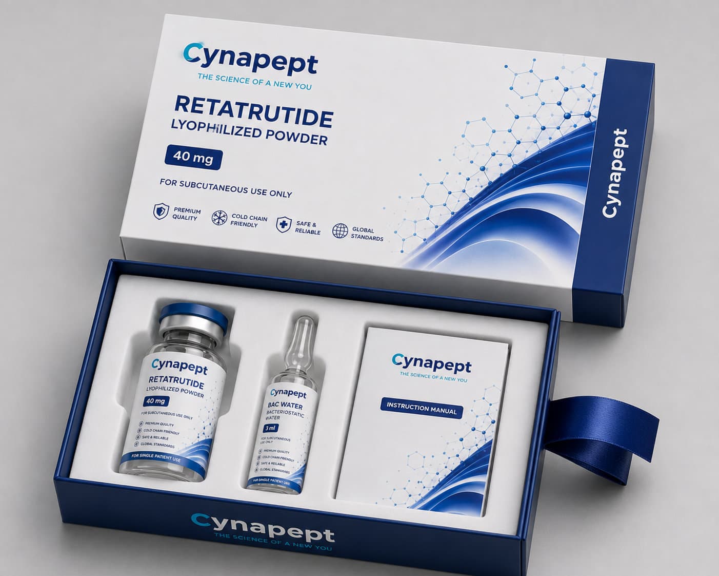 Retatrutide lyophilized vial packaging